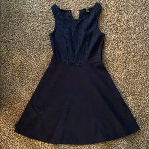 Women’s Navy Lace A-Line Dress
